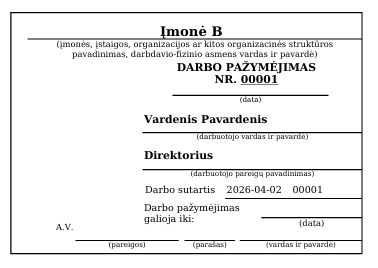 Darbuotojo pažymėjimas